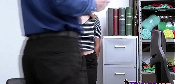  Deep throat in the office for a fit cop who like to fuck petite teens.